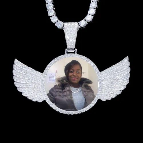 925S & VVS Moissanite 3D Wing Custom Picture Pendant sold by The GUU Shop