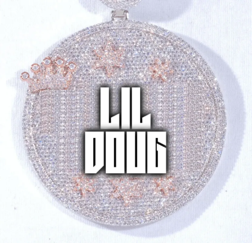 CUSTOM LETTER NECKLACE 3D BIG CROWN DISC sold by The GUU Shop