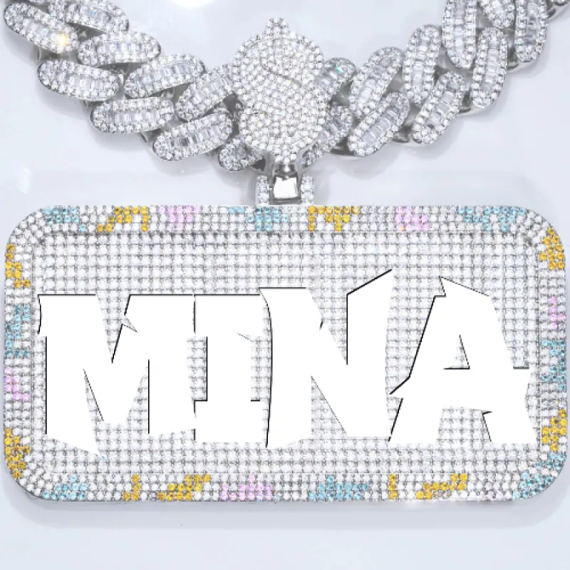 CUSTOM LETTER NECKLACE 3D COLORFUL SQUARE sold by The GUU Shop