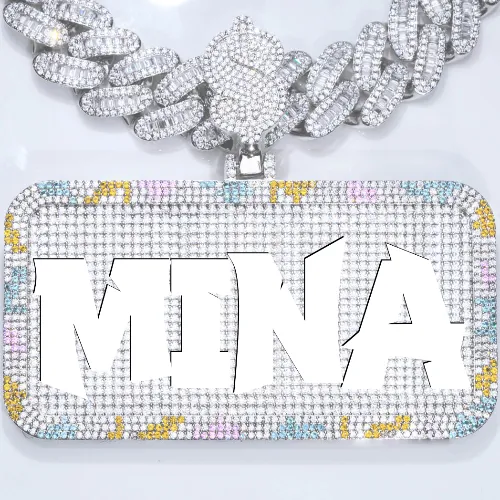 CUSTOM LETTER NECKLACE 3D COLORFUL SQUARE sold by The GUU Shop