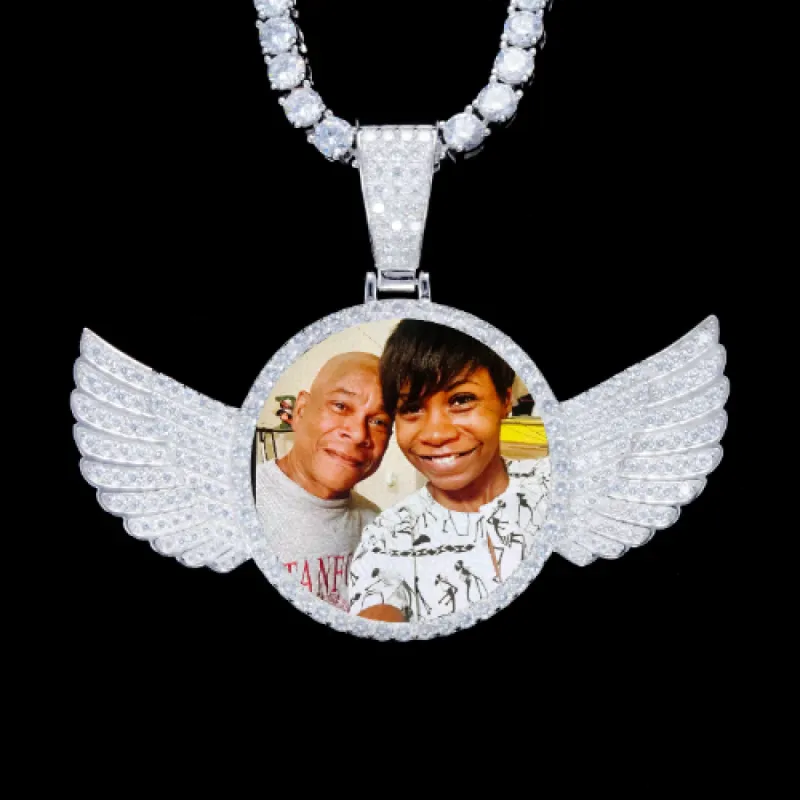 925S & VVS Moissanite 3D Wing Custom Picture Pendant sold by The GUU Shop