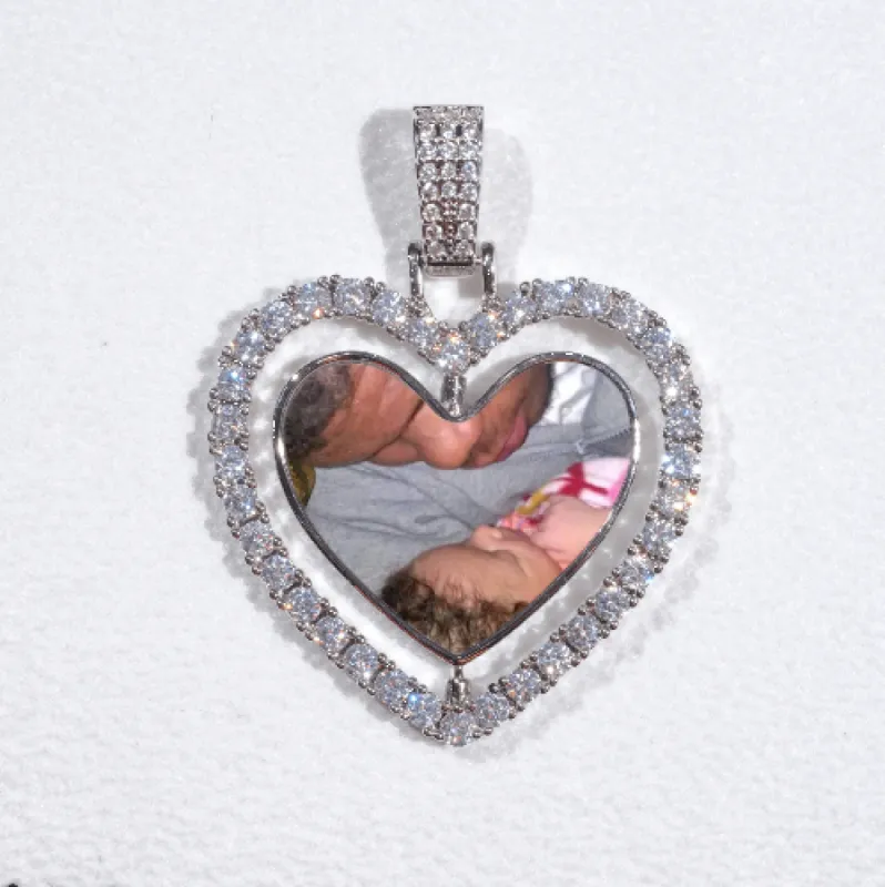 3D Spinning 2-Faced Heart Custom Picture Pendant sold by The GUU Shop