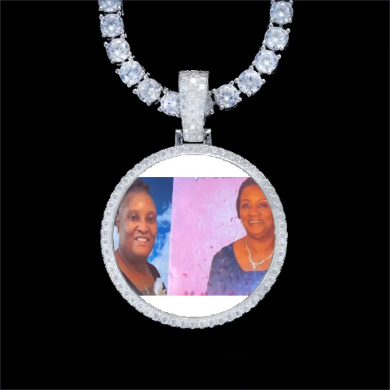 925S & VVS Moissanite 3D Circle Custom Picture Pendant sold by The GUU Shop