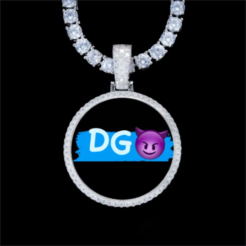 925S & VVS Moissanite 3D Circle Custom Picture Pendant sold by The GUU Shop