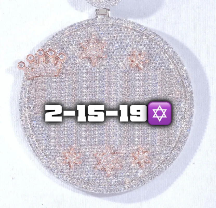 CUSTOM LETTER NECKLACE 3D BIG CROWN DISC sold by The GUU Shop