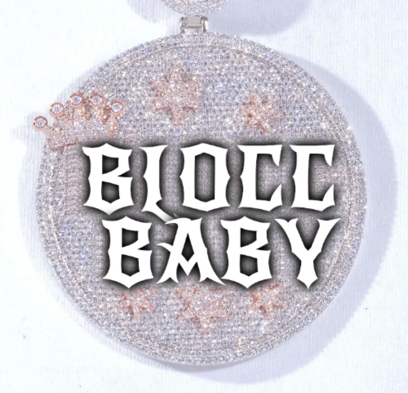 CUSTOM LETTER NECKLACE 3D BIG CROWN DISC sold by The GUU Shop