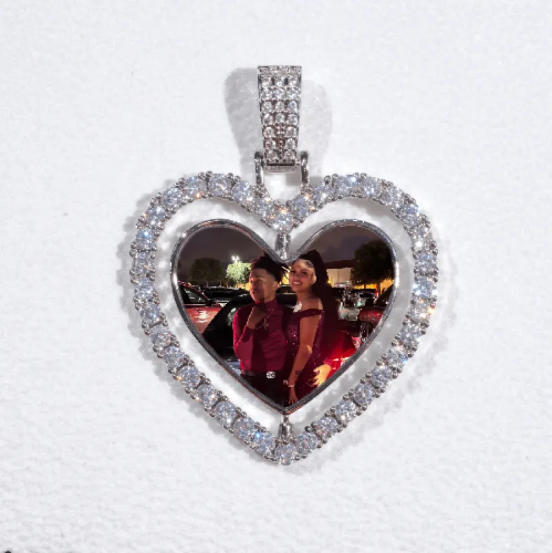 3D Spinning 2-Faced Heart Custom Picture Pendant sold by The GUU Shop