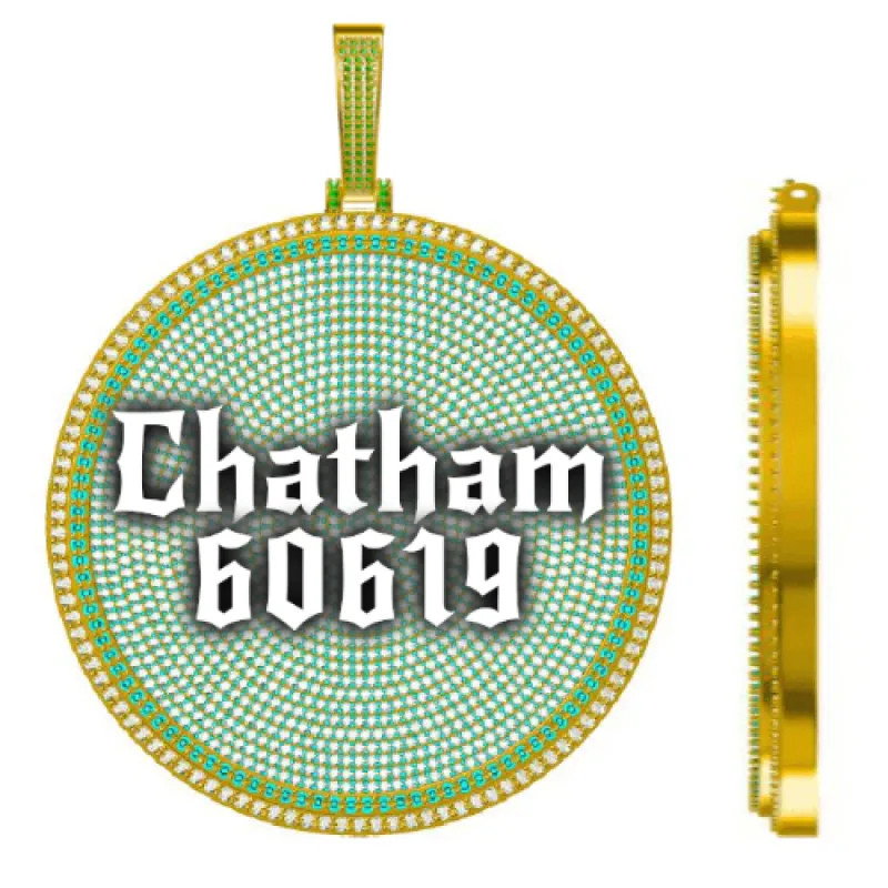 CUSTOM LETTER NECKLACE 3D BIG DISC sold by The GUU Shop