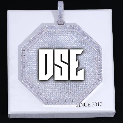 CUSTOM LETTER NECKLACE 3D BIG OCTAGON sold by The GUU Shop