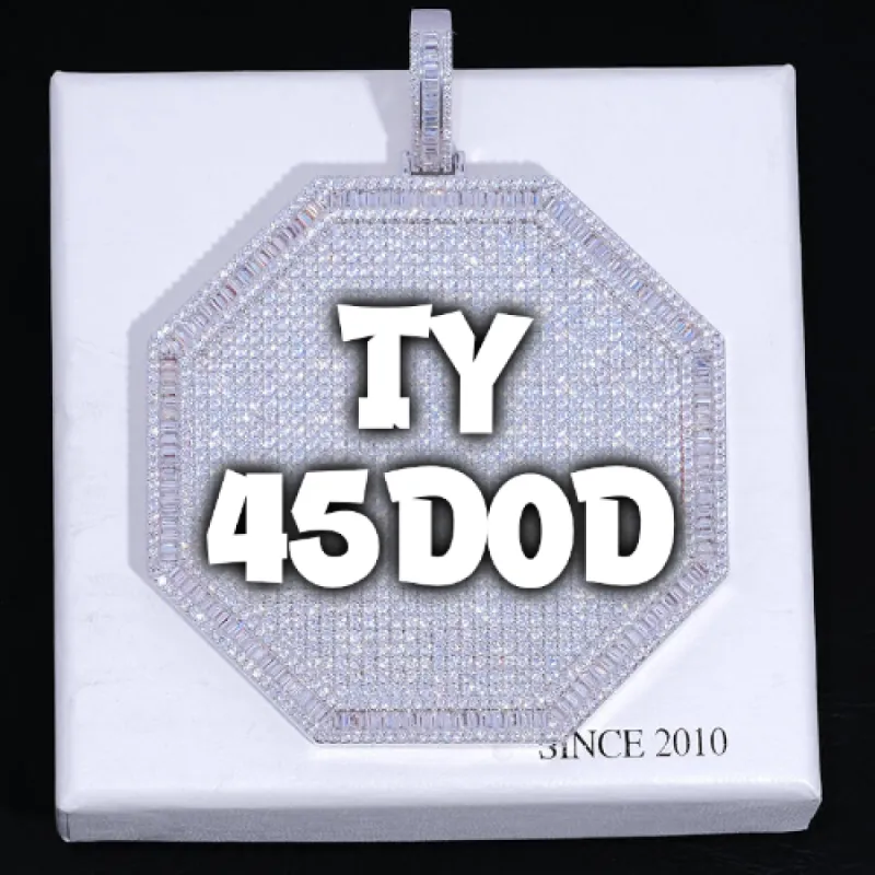 CUSTOM LETTER NECKLACE 3D BIG OCTAGON sold by The GUU Shop