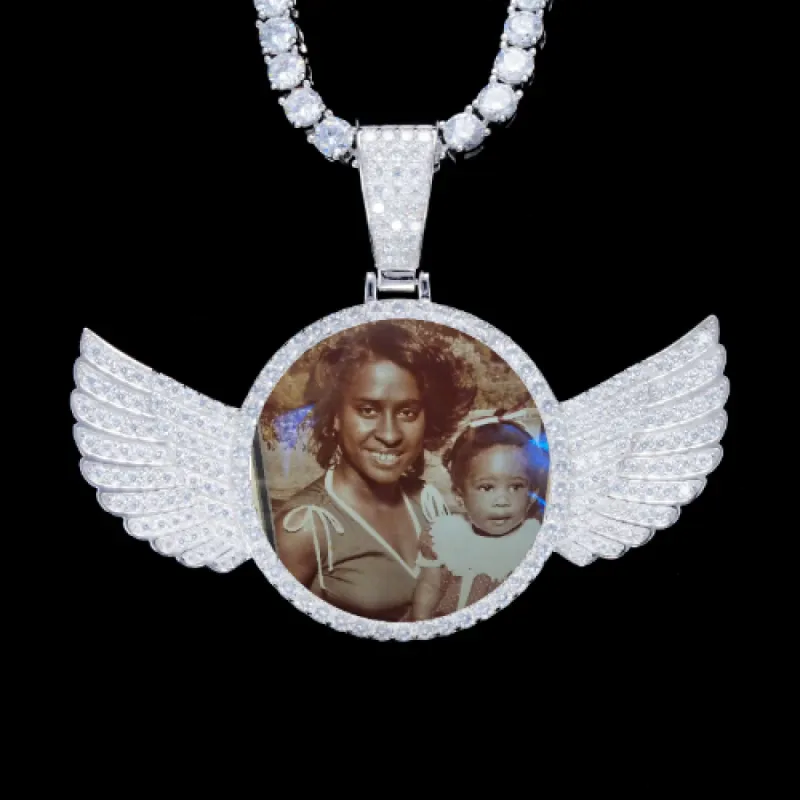 925S & VVS Moissanite 3D Wing Custom Picture Pendant sold by The GUU Shop