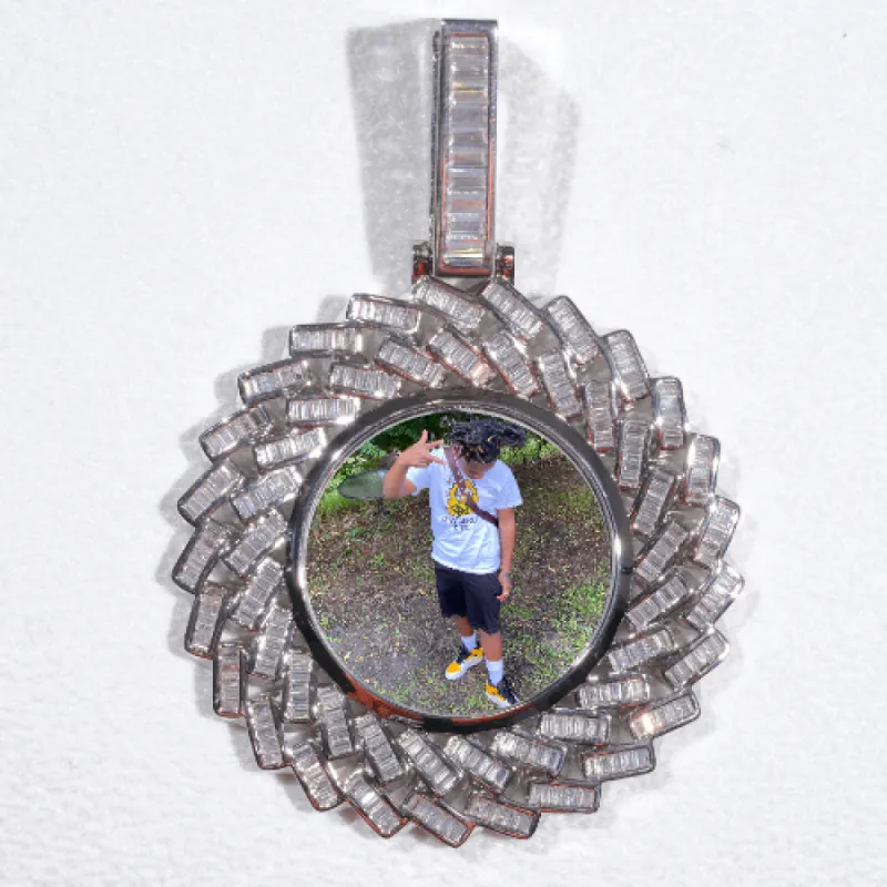 Large 3D Baguette Custom Picture Pendant sold by The GUU Shop