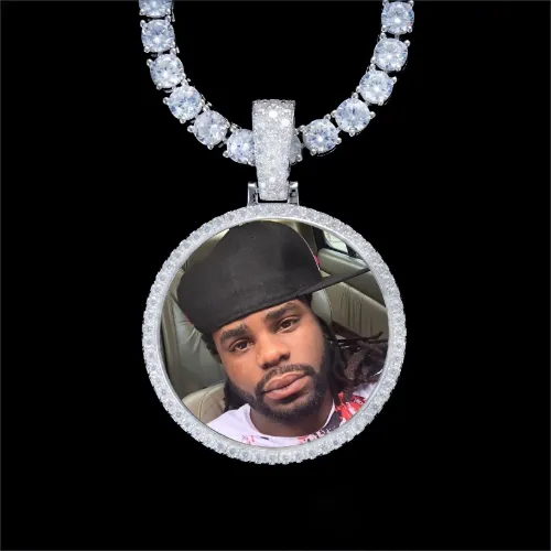 925S & VVS Moissanite 3D Circle Custom Picture Pendant sold by The GUU Shop