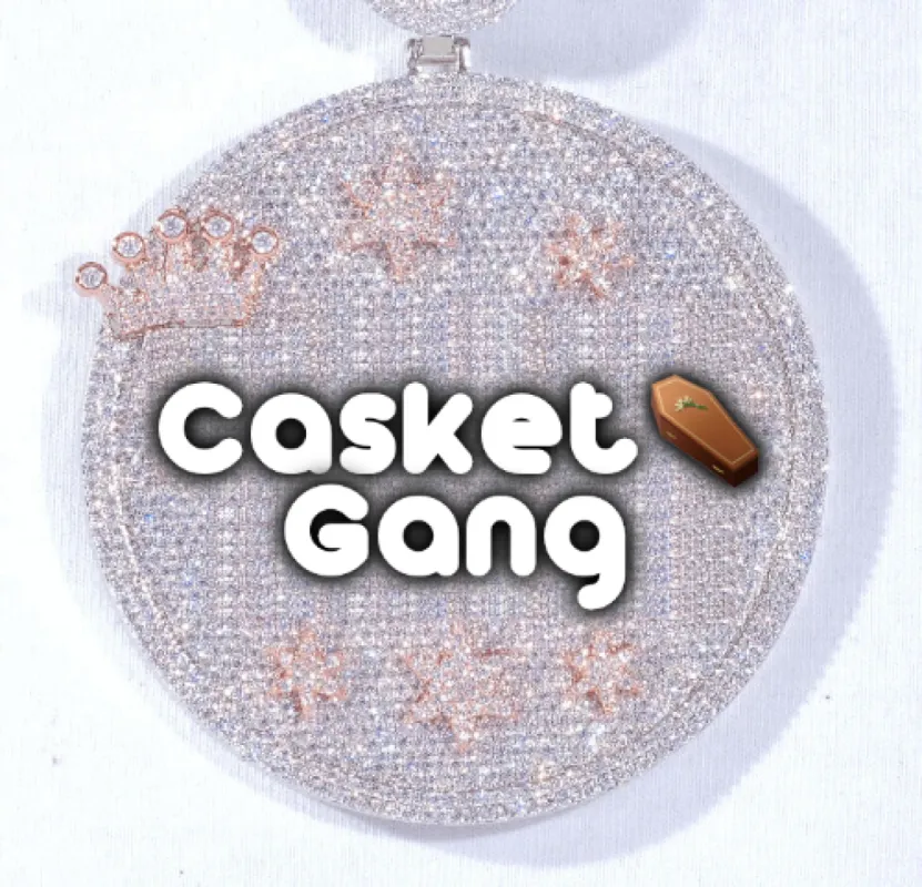 CUSTOM LETTER NECKLACE 3D BIG CROWN DISC sold by The GUU Shop