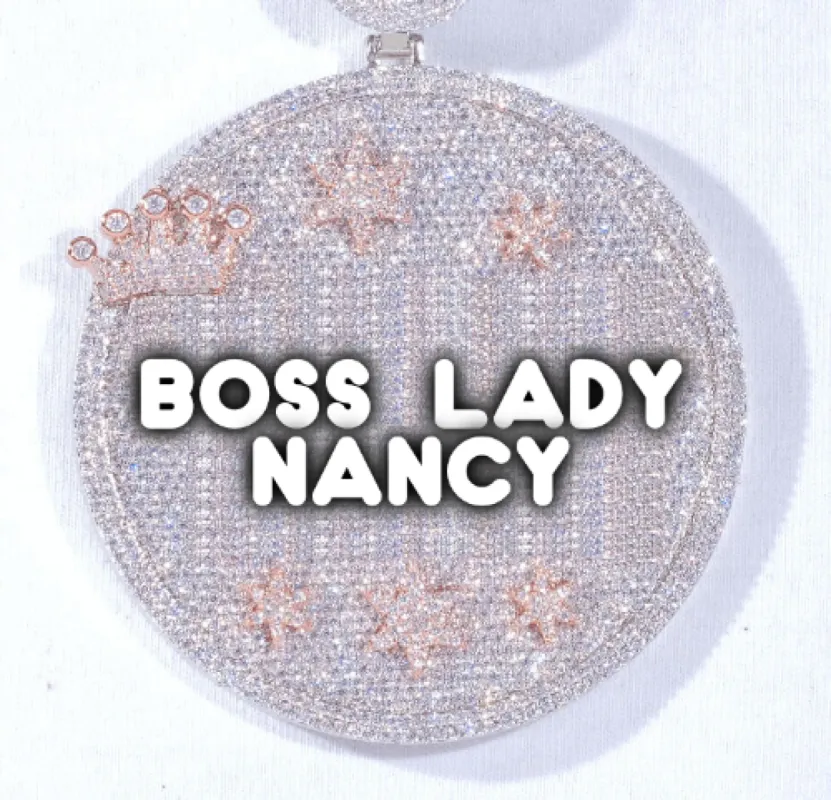 CUSTOM LETTER NECKLACE 3D BIG CROWN DISC sold by The GUU Shop