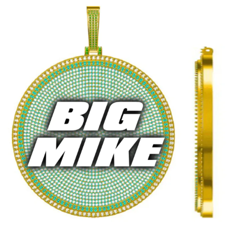 CUSTOM LETTER NECKLACE 3D BIG DISC sold by The GUU Shop