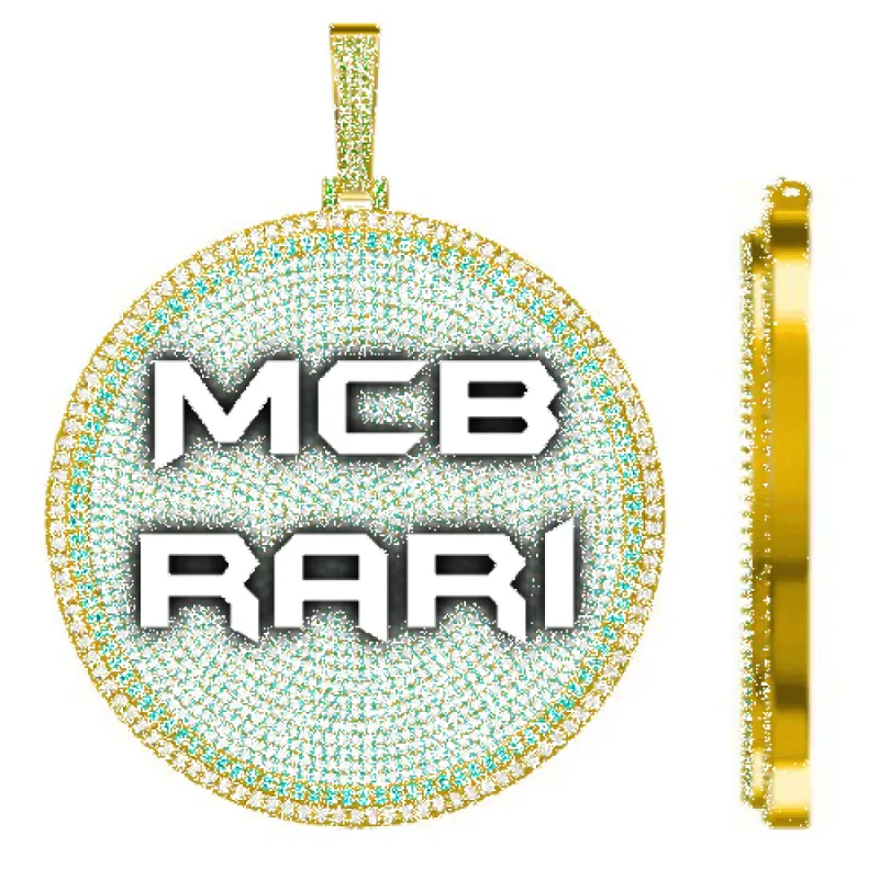 CUSTOM LETTER NECKLACE 3D BIG DISC sold by The GUU Shop