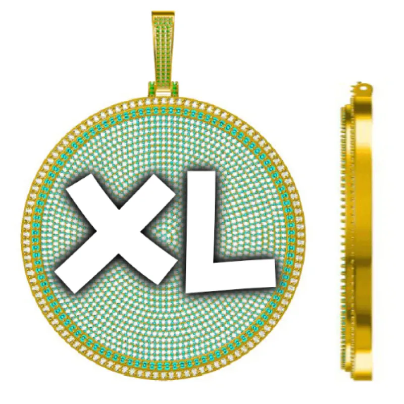 CUSTOM LETTER NECKLACE 3D BIG DISC sold by The GUU Shop