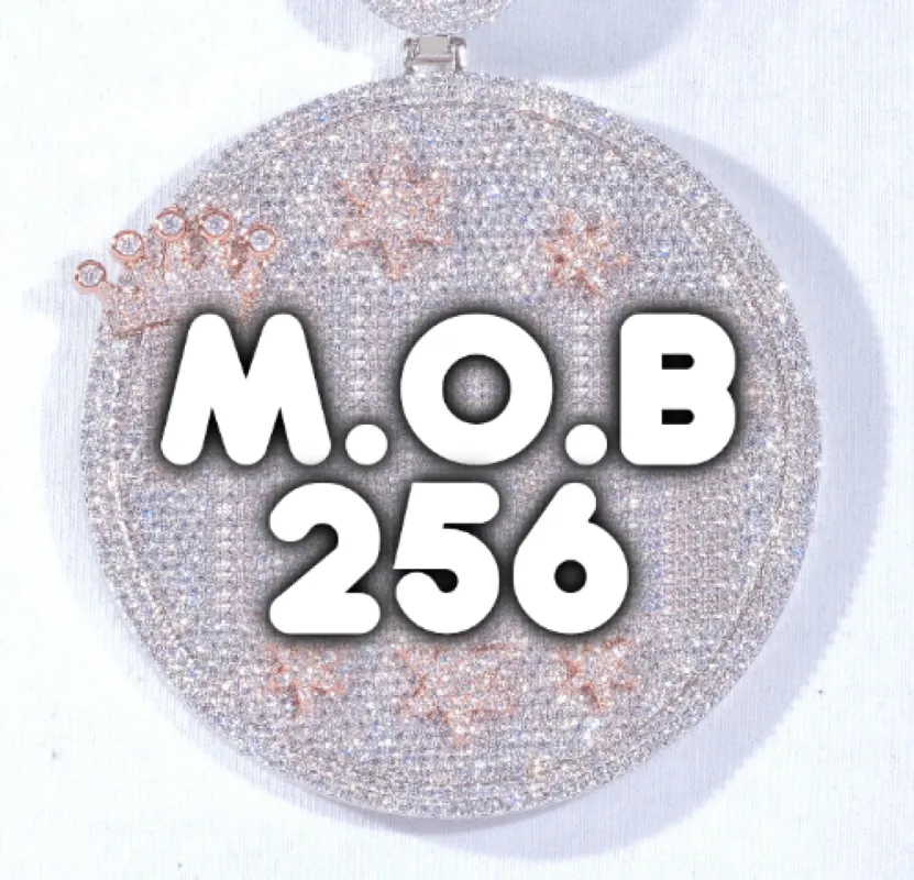 CUSTOM LETTER NECKLACE 3D BIG CROWN DISC sold by The GUU Shop