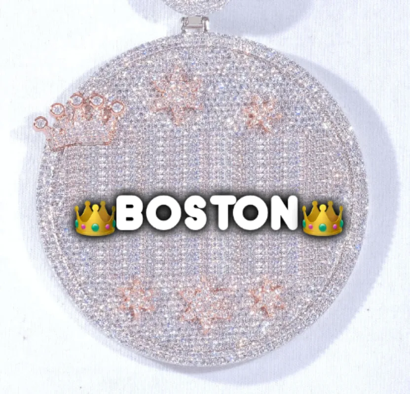 CUSTOM LETTER NECKLACE 3D BIG CROWN DISC sold by The GUU Shop