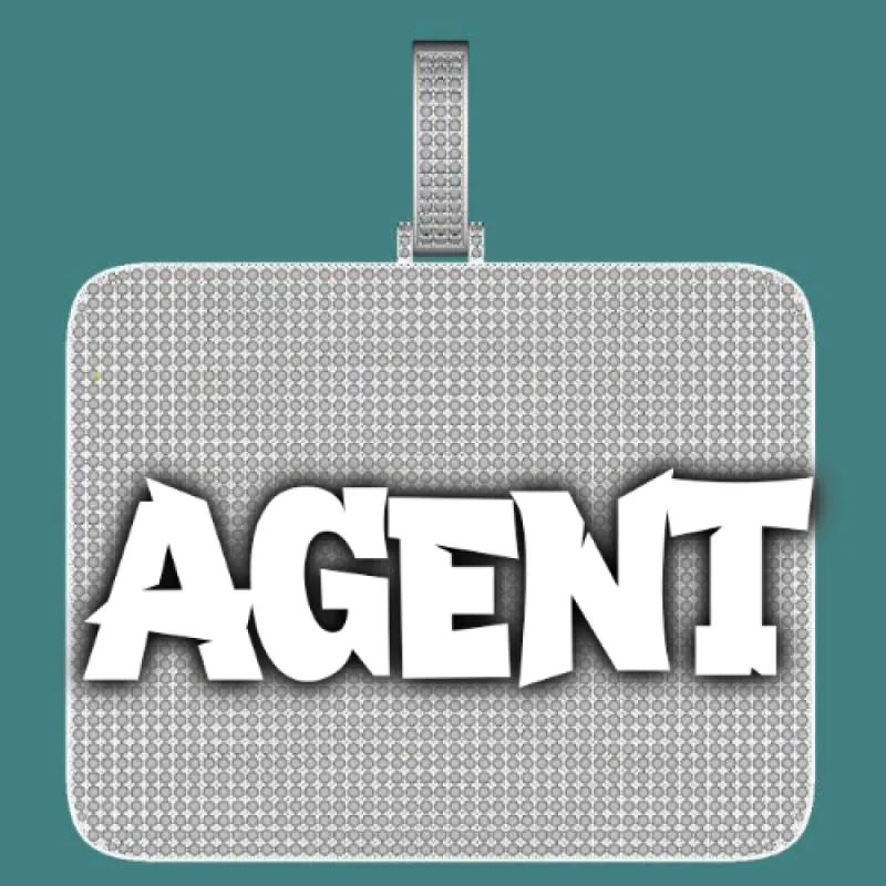 CUSTOM LETTER NECKLACE 3D BIG SQUARE sold by The GUU Shop