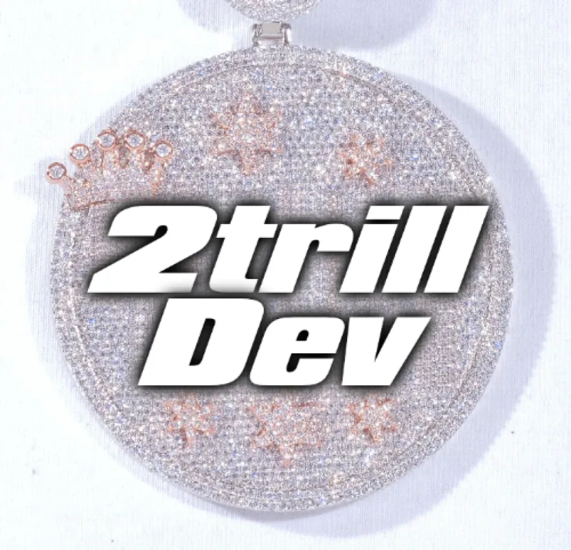 CUSTOM LETTER NECKLACE 3D BIG CROWN DISC sold by The GUU Shop