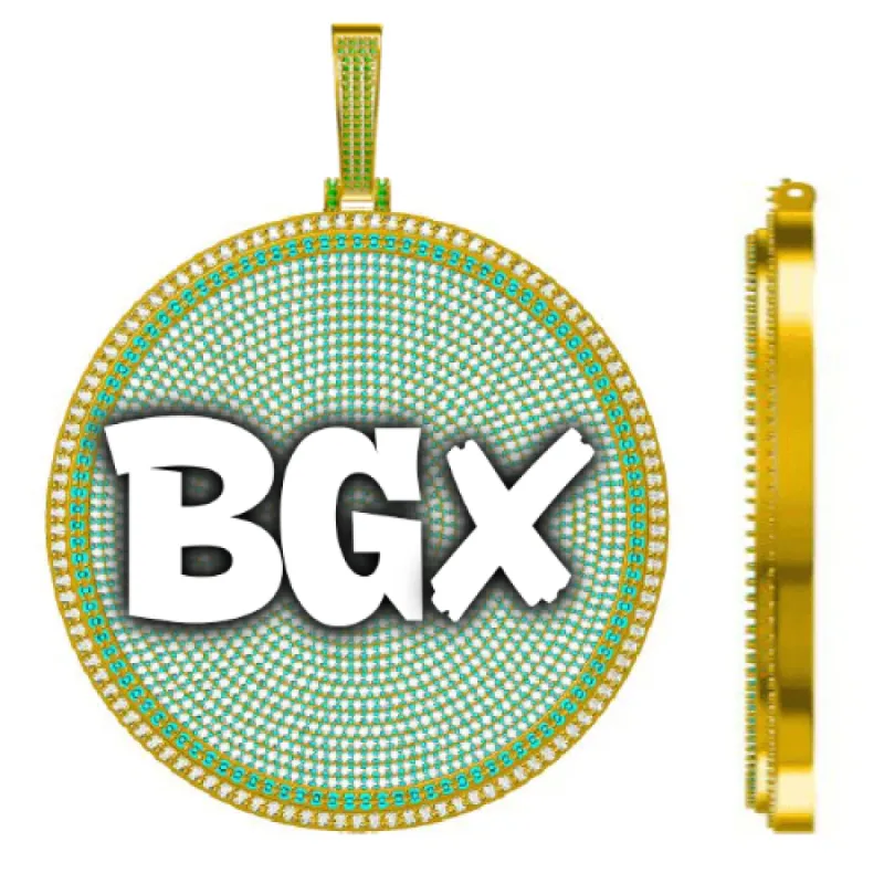 CUSTOM LETTER NECKLACE 3D BIG DISC sold by The GUU Shop