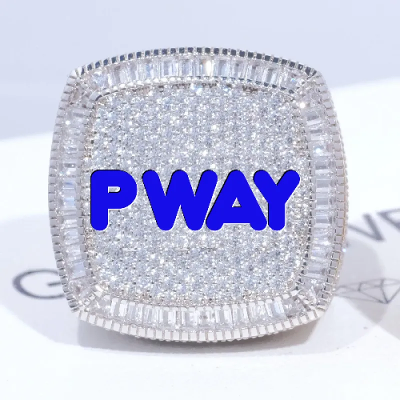 CUSTOM LETTER 3D ICED RING sold by The GUU Shop