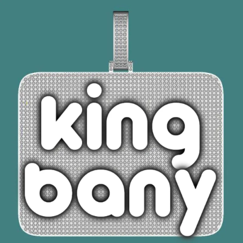 CUSTOM LETTER NECKLACE 3D BIG SQUARE sold by The GUU Shop