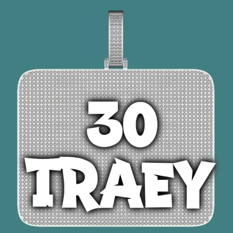 CUSTOM LETTER NECKLACE 3D BIG SQUARE sold by The GUU Shop