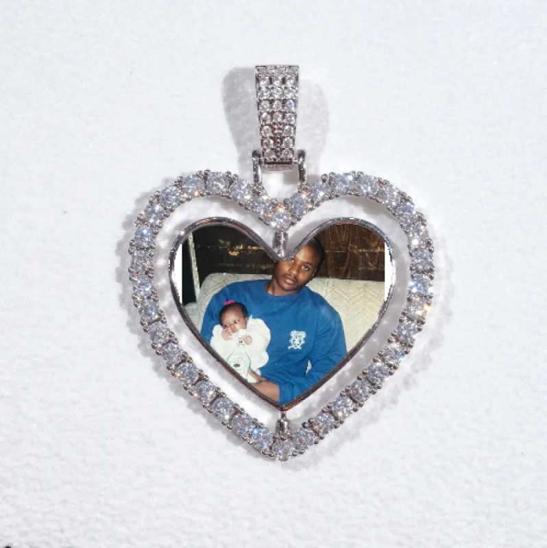 3D Spinning 2-Faced Heart Custom Picture Pendant sold by The GUU Shop