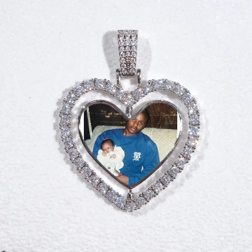 3D Spinning 2-Faced Heart Custom Picture Pendant sold by The GUU Shop