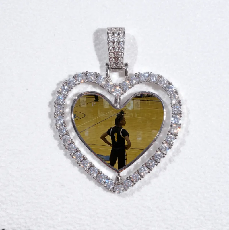 3D Spinning 2-Faced Heart Custom Picture Pendant sold by The GUU Shop