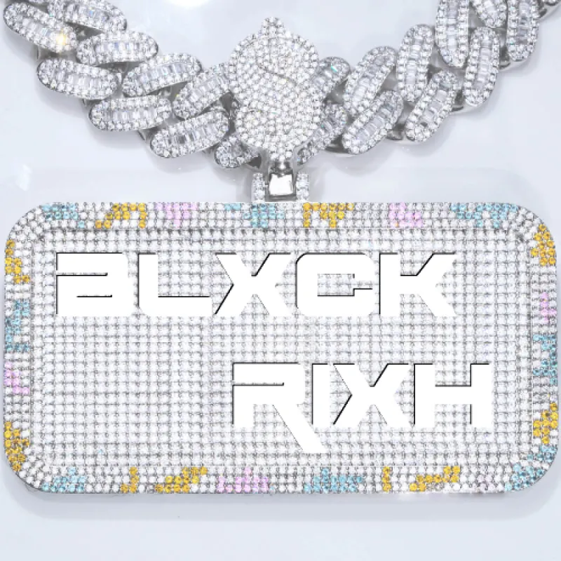 CUSTOM LETTER NECKLACE 3D COLORFUL SQUARE sold by The GUU Shop