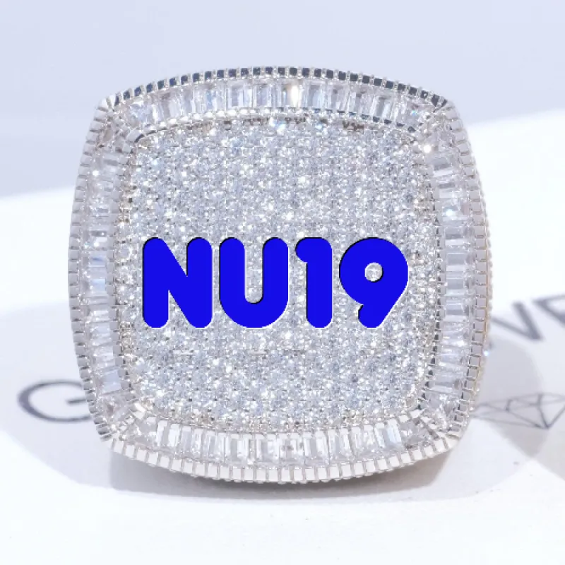 CUSTOM LETTER 3D ICED RING sold by The GUU Shop