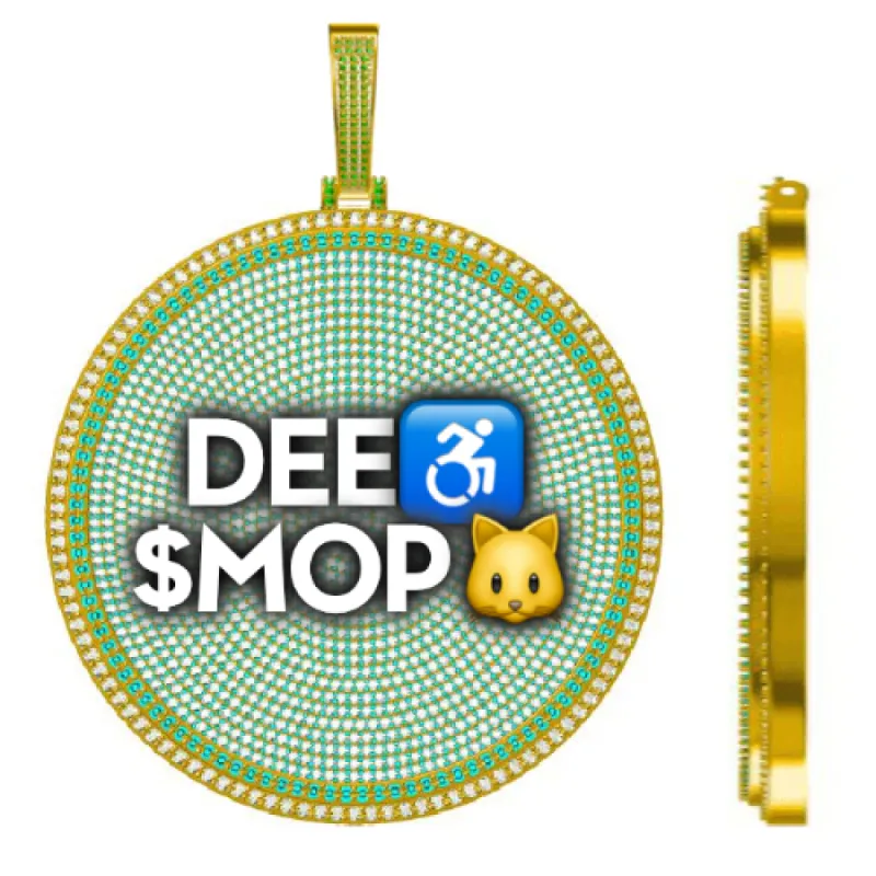 CUSTOM LETTER NECKLACE 3D BIG DISC sold by The GUU Shop