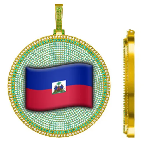 CUSTOM LETTER NECKLACE 3D BIG DISC sold by The GUU Shop