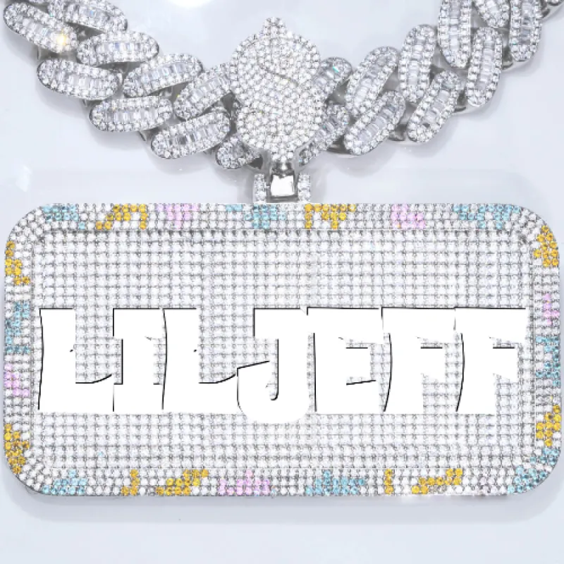 CUSTOM LETTER NECKLACE 3D COLORFUL SQUARE sold by The GUU Shop