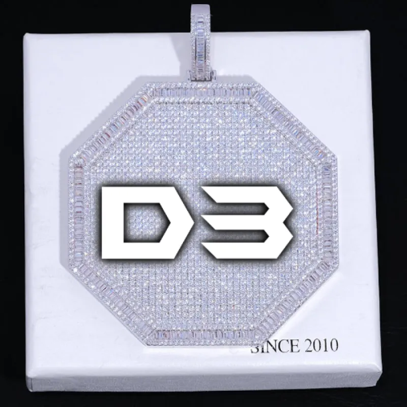 CUSTOM LETTER NECKLACE 3D BIG OCTAGON sold by The GUU Shop