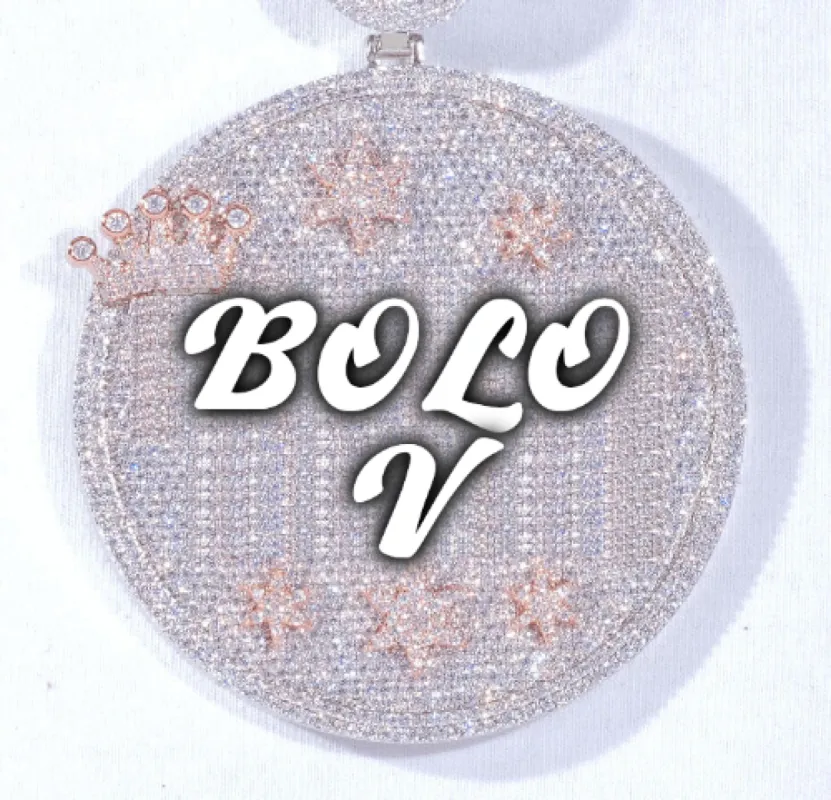 CUSTOM LETTER NECKLACE 3D BIG CROWN DISC sold by The GUU Shop