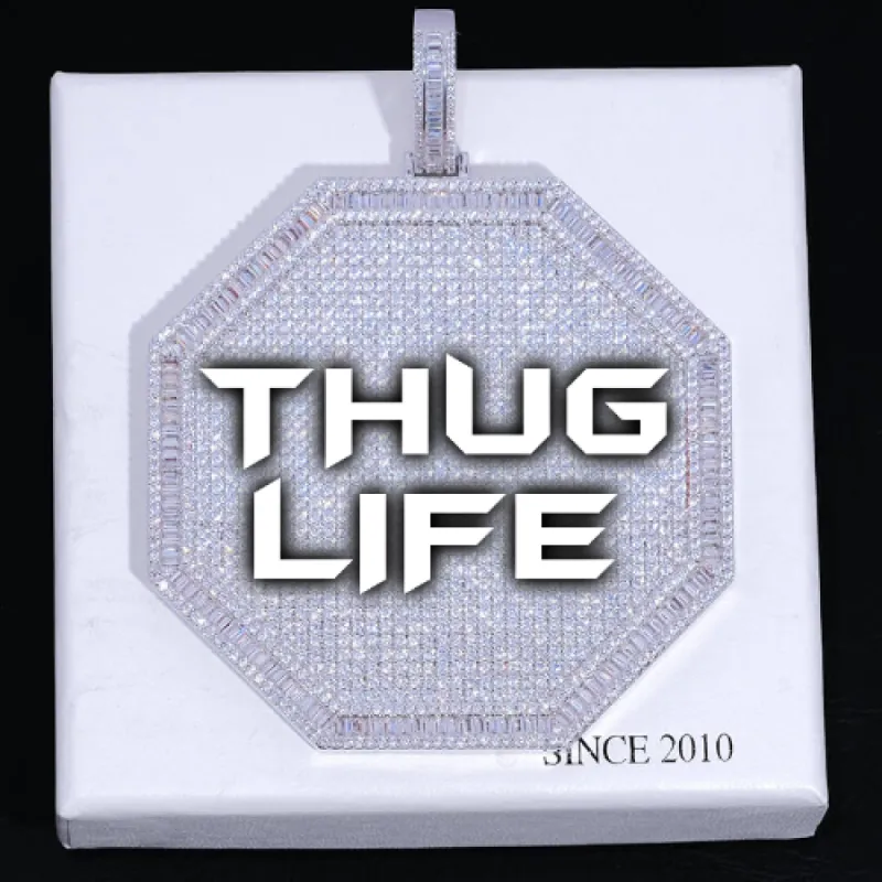 CUSTOM LETTER NECKLACE 3D BIG OCTAGON sold by The GUU Shop