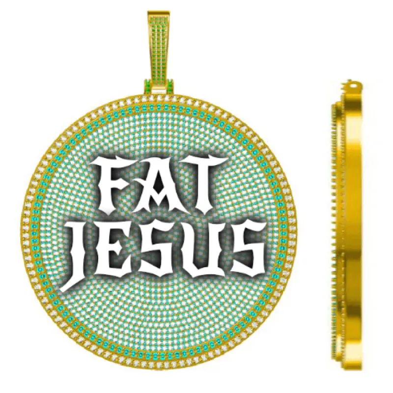 CUSTOM LETTER NECKLACE 3D BIG DISC sold by The GUU Shop