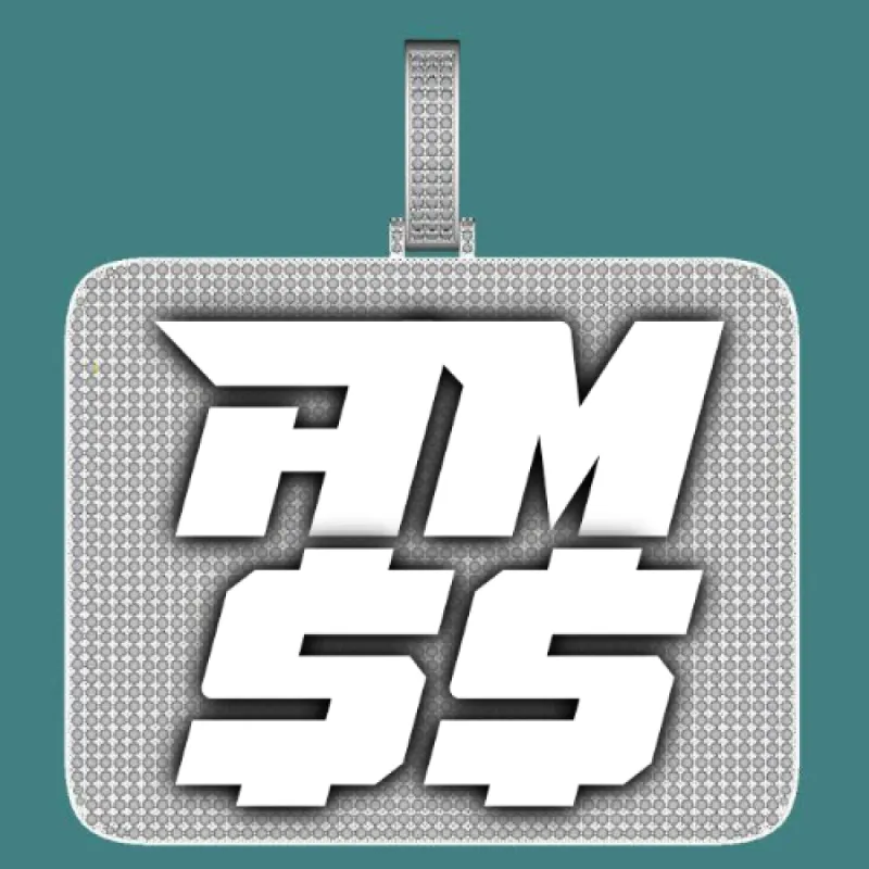 CUSTOM LETTER NECKLACE 3D BIG SQUARE sold by The GUU Shop