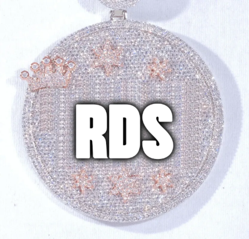 CUSTOM LETTER NECKLACE 3D BIG CROWN DISC sold by The GUU Shop