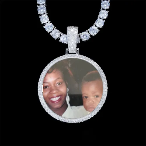 925S & VVS Moissanite 3D Circle Custom Picture Pendant sold by The GUU Shop