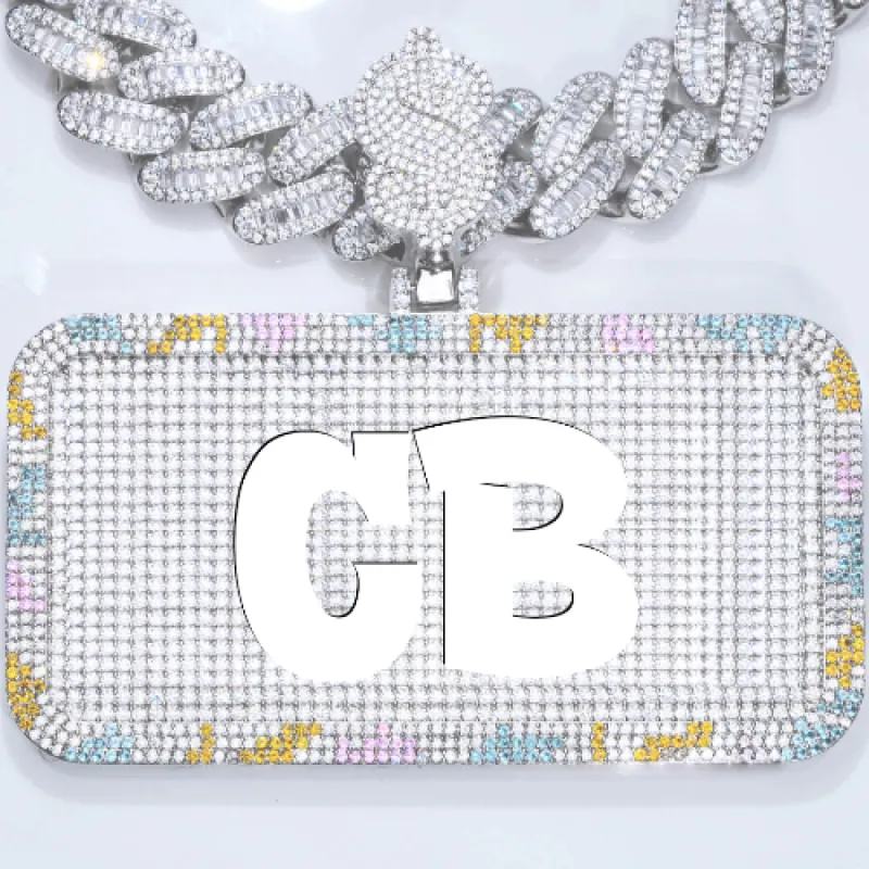 CUSTOM LETTER NECKLACE 3D COLORFUL SQUARE sold by The GUU Shop