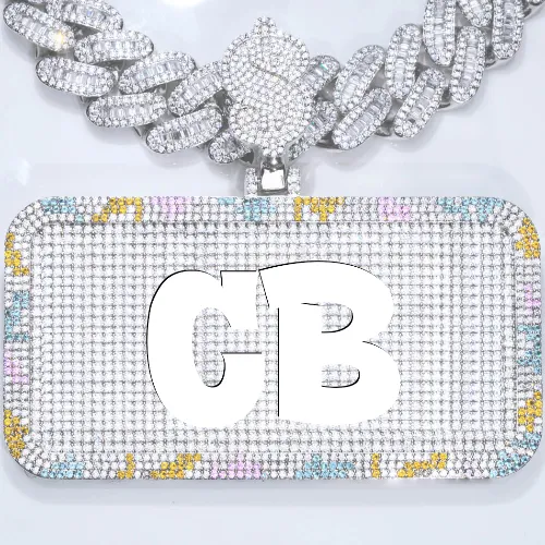 CUSTOM LETTER NECKLACE 3D COLORFUL SQUARE sold by The GUU Shop