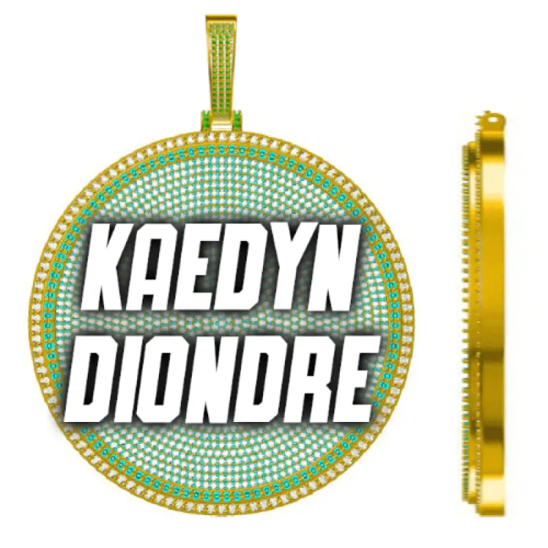 CUSTOM LETTER NECKLACE 3D BIG DISC sold by The GUU Shop