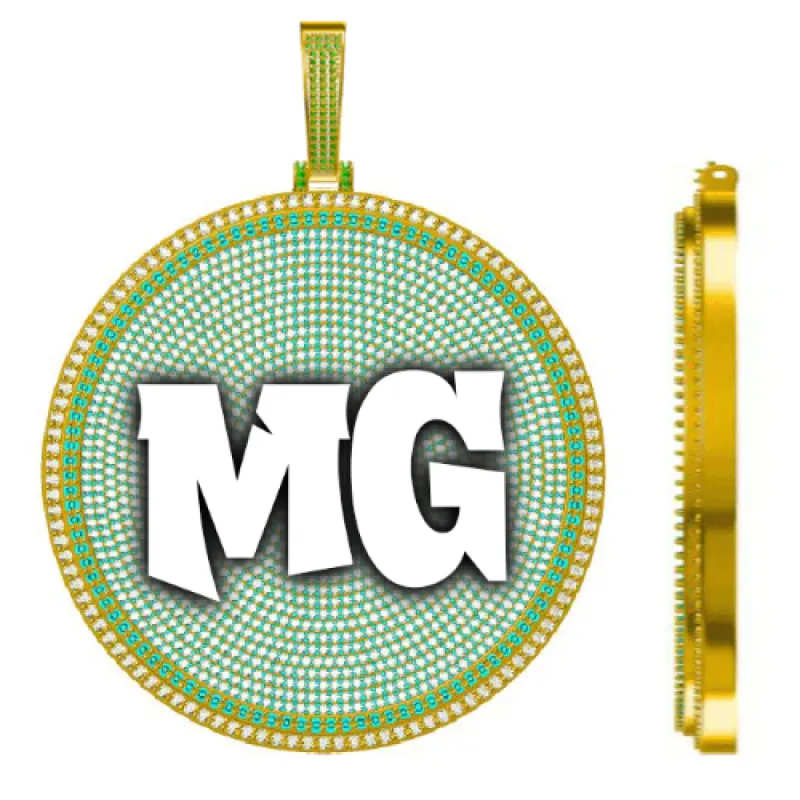 CUSTOM LETTER NECKLACE 3D BIG DISC sold by The GUU Shop