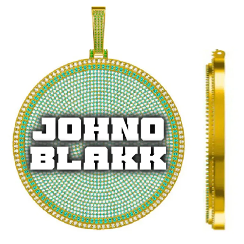 CUSTOM LETTER NECKLACE 3D BIG DISC sold by The GUU Shop